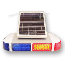 12V Solar-Power Blue Red LED Traffic Flash Signal Warning Light